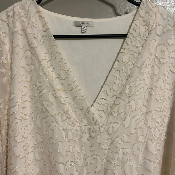 Jodifl white and gold cheetah print dress size medium - Picture 2 of 5